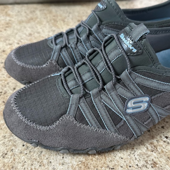 Skechers Womens Sz 9 Bikers Lite Relive Gray/Blue Slip On Casual/Athletic Shoes - Picture 2 of 9